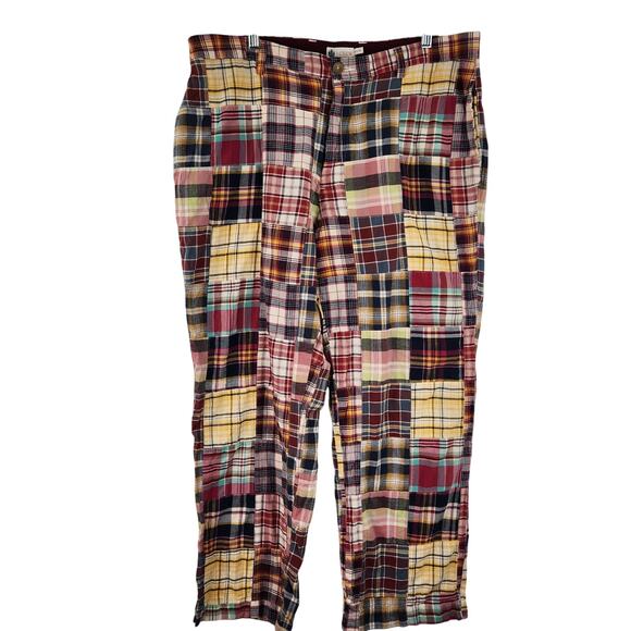 J. Crew Plaid Patchwork Preppy Y2K Pants 36X30 Men's Golf Academia Professional - Picture 1 of 11